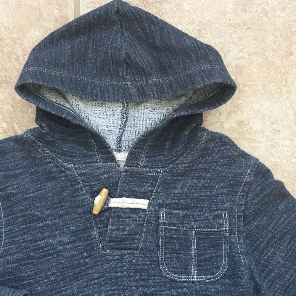 OshKosh B'gosh Boys Denim Look Hoodie Marled Pocket Tee Shirt